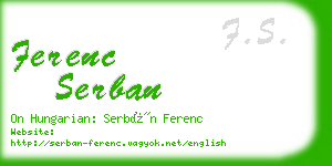 ferenc serban business card